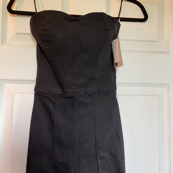 Strapless jean jumpsuit - Picture 2 of 4